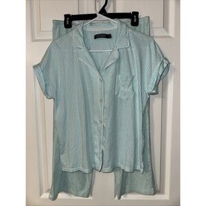 Lauren Ralph Lauren Black Label Green And White Stripped Set Size M